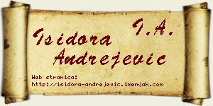 Isidora Andrejević vizit kartica